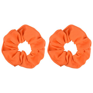 Set of 2 Large Solid Scrunchies - Orange
