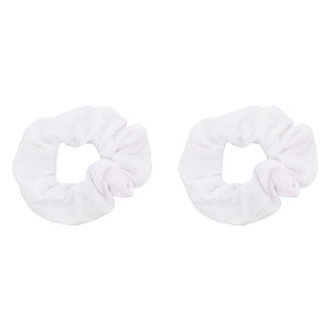 Set of 2 Solid Scrunchies (White)