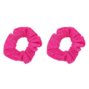 Set of 2 Solid Scrunchies (Hot Pink)