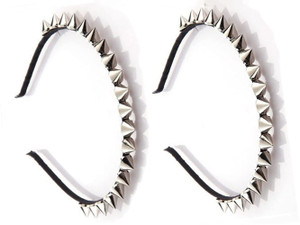 FULAI Duyppy 2 Pack Rivet Punk Spike Headband Studded Headband Party Hair Band Hair Clips for Women