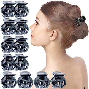 RC ROCHE ORNAMENT 12 Pcs Womens Octopus Claws Jaw Pumpkin Hair Clips Interlocking Teeth Strong Hold No Slip Grip Quality Clutcher Clamp Classic Beaut