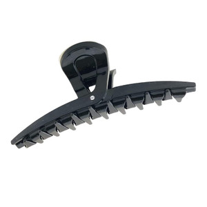 Parcelona French Pinch Black Covered Spring Crystal Jaw Hair Claw Clip Clamp Clutcher for Women