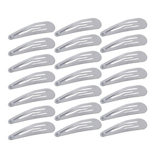 Motanar 50 Pack of Snap Hair Clips Hair Barrettes for Kids, Girls and Women, 50 mm (Silver)
