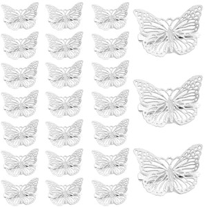 OBTANIM Butterfly Hair Clips, 24 Pcs Cute Metal Butterfly Hair Claw Pins Barrettes Accessories for Girls and Women (Silver)