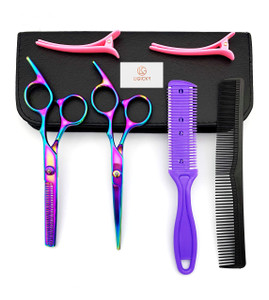 LIGICKY Hair Cutting Scissors Kit Professional Stainless Steel Hairdressing Scissors Set Hair thinning Shears Bang Hair Scissor for Kids/Salon/Home