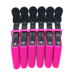 BEINY 6PCS Plastic Crocodile Hair Styling Clips with Non Slip Grip - Double Colored Barrettes for Thick Hair - Salon Sectioning Alligator Clips - DIY