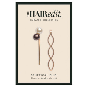 The Hair Edit Gold & Pearl Spherical Bobby Pins