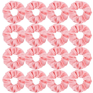 16 Pacs Pink Satin Scrunchies Bridesmaid Proposal Gifts Hair Ties Scrunchies for Women Girls Bachelorette Party Favors(Pink)