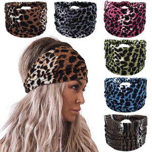 Olbye Headbands for Women Wide Boho Hairbands Knotted Turban Headband Tie Dye Non Slip Elastic Head Bands Floral African Workout Head Wraps Solid Col