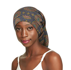 Satin Lined Cap for Natural Hair Big Bonnet for Braids Print