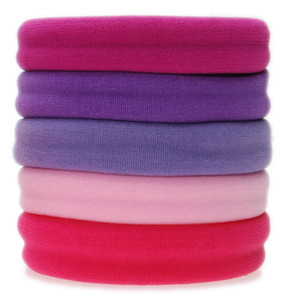 L. Erickson Sport Pony, Pink/Purple Multi, Set of Five - Exceptionally Secure with Gentle Hold