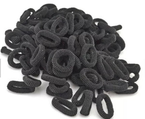 144pcs Soft Hair Elastics, Small Ponytail Holders & Hair Accessories Set for Girls, Toddlers, & Women - Ouchless Bands, Mini Ties & More! (Black & Wh