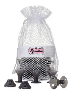 Spoolies Original Hair Curlers, Heatless Silicone Rollers for Natural Hair, Hair Extension plus Wigs, Made in USA, Patented (Shadow Black)