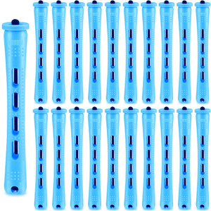 WILLBOND 60 Pcs Perm Rods for Long Hair Plastic Curl Rods Cold Wave Irons Curling Roller for Hair Styling Hairdressing Tools(0.35 Inch,Blue)