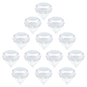 Ewanda store 25Pcs 5Gram Empty Diamond Shape Plastic Clear Cosmetic Refillable Pot Jars Bottles Make up Cosmetic Containers with Lids for Eye Shadow