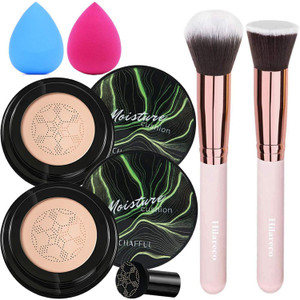 2 PCS Mushroom Head Air Cushion CC Cream Nature Foundation,Foundation Brush Powder Brush,Moisturizing Concealer, Bright Makeup Base Long Lasting with
