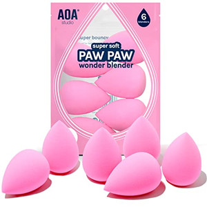 AOA Studio Collection makeup Sponge Set Latex Free and High-definition Set of 6 makeup Wonder blender For Powder Cream and Liquid, Super Soft Wonder