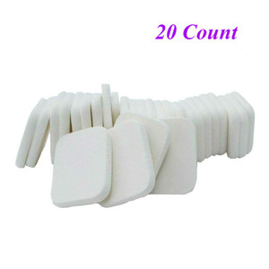 Aysekone Makeup Powder Puffs, Rectangle Reusable Dry Wet Beauty Blender Sponges for Liquid & Powder Foundation White (1 Pack, 20 Count)