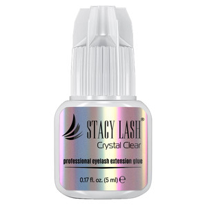 STACY LASH Crystal Clear Eyelash Extension Glue (0.17fl.oz/5ml)/1 Sec Drying Time/Retention  8 Weeks/Transparent Adhesive/Professional Supplies