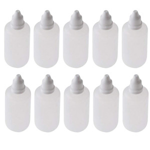 erioctry 10Pcs 100ml Empty Refillable Portable Plastic Squeezable Dropper Bottle Cosmetic Makeup Packaging Essential Oil Container with Screw Lid and