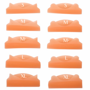 Lash Lift Pad, Eyelash Lift Shield, 5 Sizes Perm Rod DIY Lash Lifting at Home, Softer Perming Curlers Fit Eyes, Reusable Silicone Roller Orange Flat