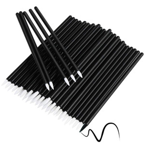 Bysiter Disposable Eyeliner Brush Eye shadow Applicator Fine Point Eye Liner Pens Lip Liner brushs Cosmetic Wands Makeup Tool set?200pcs (Black)