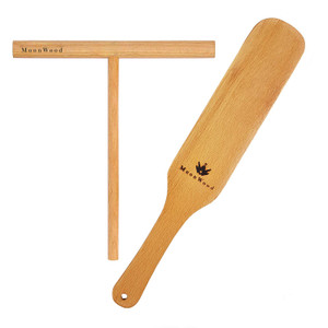Crepe Spreader Stick & Pancake Turner Set, 2-Piece Beechwood Tool Kit (7 Inch Stick, 12 Inch Turner) for Crepe Pan and Flat Griddle