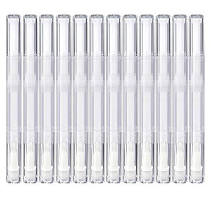MOTYYA 12 Pack 3 ml Transparent Twist Pens, Empty Nail Oil Pen with Brush Tip, Cosmetic Lip Gloss Container Applicators Eyelash Growth Liquid Tube (1