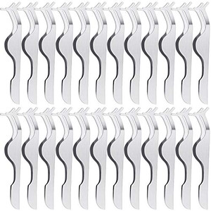 24 Pieces False Eyelashes Applicator Tool Stainless Steel Eyelash Extension Tweezers Remover Clip Tweezers Nipper Eyelash Auxiliary Clip for Women Ma