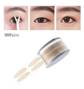 300Pairs Portable Breathable Natural Invisible Single Sided Double Eyelid Tape Self-Adhesive Eyelid Stickers Eye Lift Strips With Y Fork for Hooded D