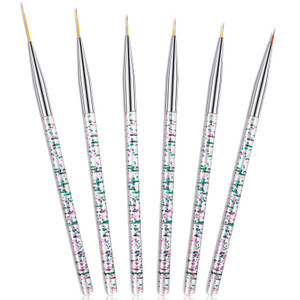 Maitys 6 Pcs Eyeliner Brushes Fine Point Thin Eye Makeup Gel Eyeliner Brush Water Activated Graphic Cosmetic Liner Wands for Eyes Makeup Tools(Bright