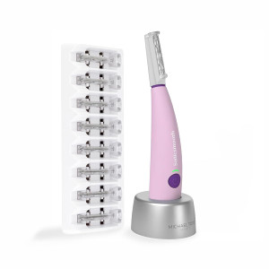 Michael Todd Beauty Sonicsmooth Dermaplane Razor for Women Face + Eyebrow trimmer Dermaplaning System - Peach Fuzz Remover - 8 Weeks of Dermaplaning