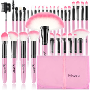 Makeup Brushes, VANDER 32pcs Makeup Brush Set Professional Soft Synthetic Foundation powder concealer blending Make up Brushes, eye shadow blush face