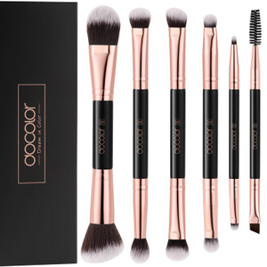Docolor Double Sided Makeup Brushes, 6Pcs Double Ended Eyeshadow Brush Set Professional Eye Makeup Brushes Set Foundation Eyeshadow Blending Eyebrow