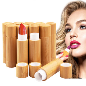 AUHOKY 12Pcs Bamboo Empty Lipstick Tubes, 5.5g Refillable DIY Lip Balm Tube Containers with Clear PP Plastic Inner, Cosmetic Lipstick Lip Gloss Deodo