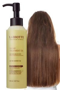 LABIOTTE Silk Oil Hair Treatment for Repair, Frizz Control & Shine - With Jojoba Oil for Dry, Damaged Hair Growth - 5.07 Fl Oz