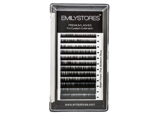 EMILYSTORES Lash Eyebrow Extensions Color Black Thickness 0.10 mm Length 5/6/7/8MM Mixed Sizes One Tray