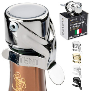 KLOVEO Champagne Stoppers - Patented Seal - Made in Italy - Professional Grade WAF Champagne Bottle Stopper - Prosecco, Cava, and Sparkling Wine Bott