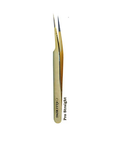 Alluring Gold Tweezers for Eyelash Extension - Pro Straight