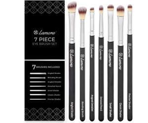 Eye Makeup Brushes Eyeshadow Brush Set - 7pcs Soft Synthetic Brush Kit - For Blending Eyeshadow, Eyeliner, Crease, Eyebrow - Long Lasting, Apply Bett