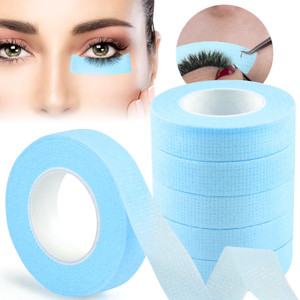 6 Rolls Eyelash Extension Tape EBANKU Adhesive Breathable Blue Lash Tape Micropore Fabric Under Eye Tape for Eyelash Extension Supply 10 Yard Each Ro