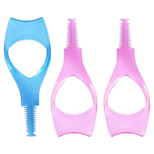 3PCS Random Color Plastic Makeup Upper Lower Eye Lash Mascara Applicator Guard With Comb Eyelashes Curlers Applicators For Women Girls
