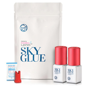 2 Pack Sky Glue S+ Eyelash Extension Glue Professional Use Only - Extra Strong Lash Extensions Adhesive 6-7 Weeks Retention and 1-2s Dry, Long Lastin