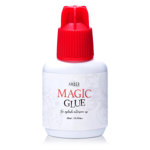 Mild Sensitive Eyelash Extension Magic Glue for Professional Lash Extensions, 1-2 Sec Dry Time & Up to 6 Weeks Retention, Black Adhesive by Amber Las