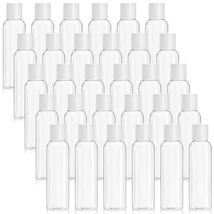 Bekith 30 Pack 4oz Plastic Squeeze Bottles with Disc Top Flip Cap, Clear Refillable Containers For Shampoo, Lotions, Liquid Body Soap, Creams