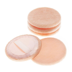 5x Powder Puff, Applicator Cotton Round Makeup Powder Sponge, Air Cushion Puff with Ribbon, Face Powder Puffs for Loose and Foundation,3.15 inch (Ora