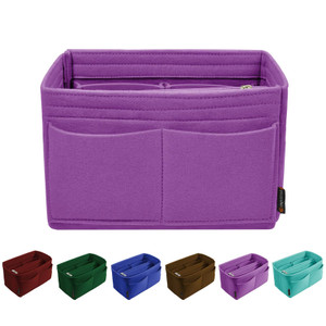 OMYSTYLE Purple Organizer Insert, Felt Tote Bag Organizer Insert with 5 Sizes, Handbag Dividers for Inside Purse, Compatible with Longchamp, Neverful