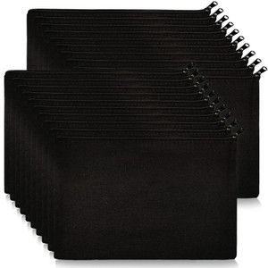 Koolmox 20 Pieces Bulk 9x7 Large Black Canvas Makeup Bags, DIY Canvas Pouch Cosmetic Pouches with Zipper for Gifts Craft Sublimation Heat Transfer Pa