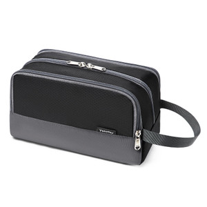 Yeiotsy Boys Toiletry Bag - Kids Travel Dopp Kit with Mesh Pockets, Compact Organizer for Gym, Camping, Hiking (Black)