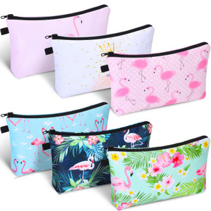 Chuangdi 6 Pieces Makeup Bag Toiletry Pouch Waterproof Cosmetic Bag with Zipper Travel Packing Pouch 8.7 x 5.3 Inch Small Cosmetic Organizer Accessor